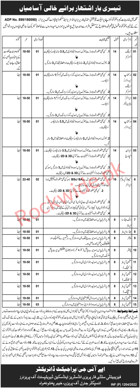 Government of Khyber Paktunkhwa Prison Department Latest Jobs